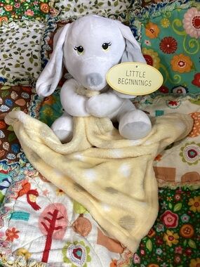 Little Beginnings White Puppy Lovey with Yellow Blanket Lovie New with Tags